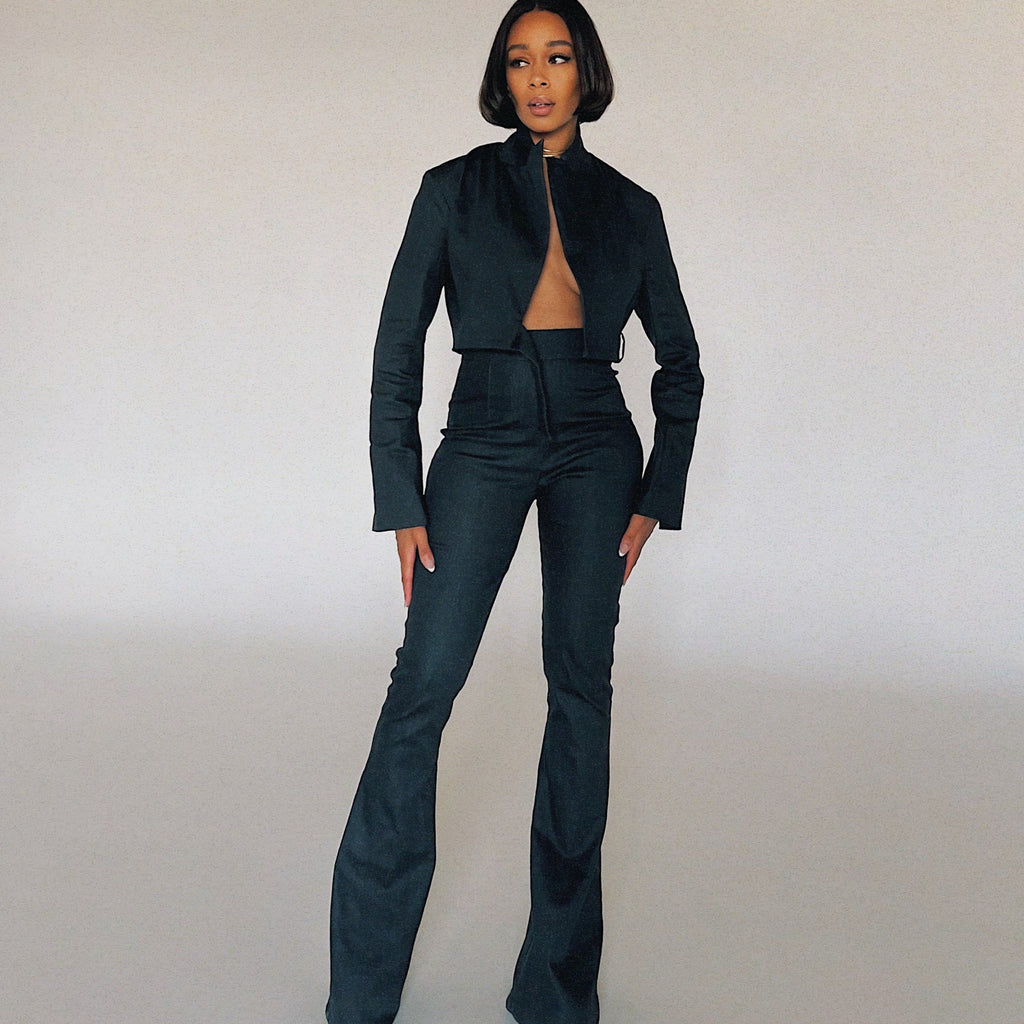 BELLA CROP DENIM BLAZER