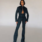 BELLA CROP DENIM BLAZER